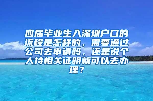 应届毕业生入深圳户口的流程是怎样的，需要通过公司去申请吗，还是说个人持相关证明就可以去办理？