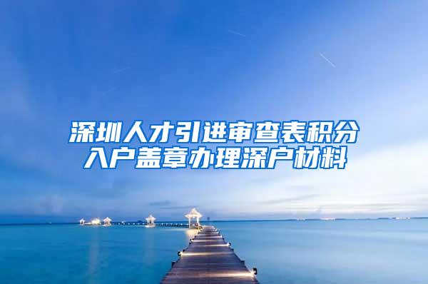 深圳人才引进审查表积分入户盖章办理深户材料