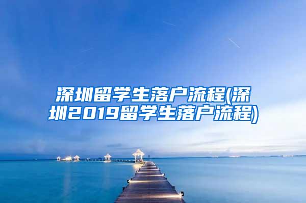 深圳留学生落户流程(深圳2019留学生落户流程)