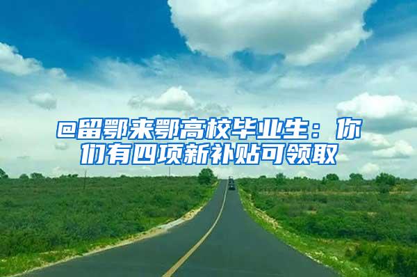 @留鄂来鄂高校毕业生：你们有四项新补贴可领取