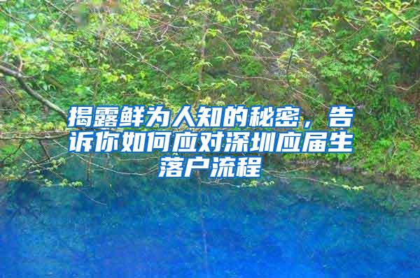 揭露鲜为人知的秘密，告诉你如何应对深圳应届生落户流程