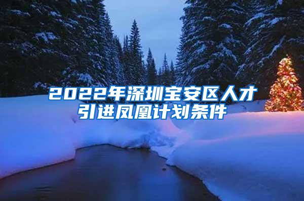 2022年深圳宝安区人才引进凤凰计划条件