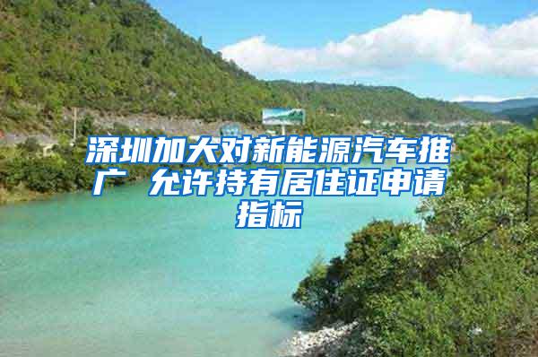 深圳加大对新能源汽车推广 允许持有居住证申请指标