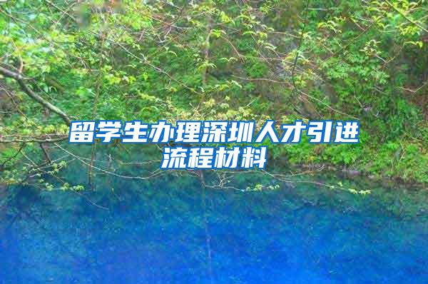 留学生办理深圳人才引进流程材料