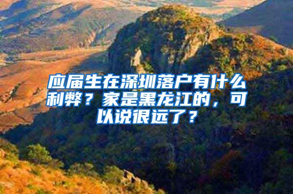 应届生在深圳落户有什么利弊？家是黑龙江的，可以说很远了？