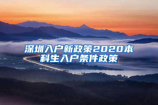 深圳入户新政策2020本科生入户条件政策