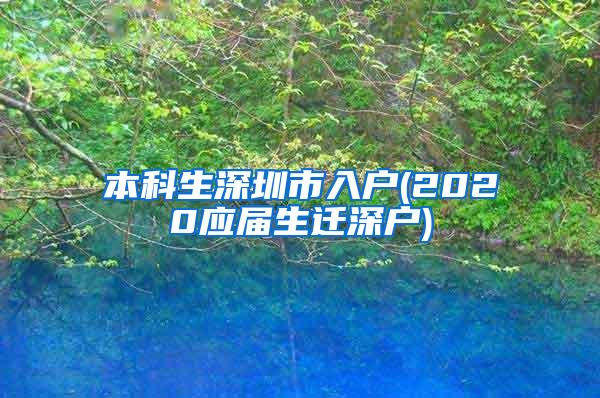 本科生深圳市入户(2020应届生迁深户)