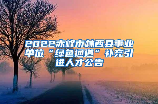 2022赤峰市林西县事业单位“绿色通道”补充引进人才公告