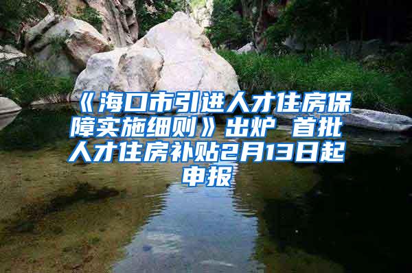 《海口市引进人才住房保障实施细则》出炉 首批人才住房补贴2月13日起申报