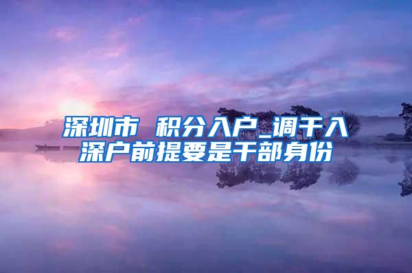 深圳市 积分入户_调干入深户前提要是干部身份