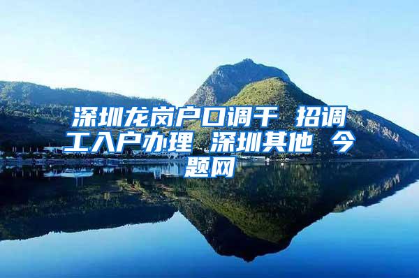 深圳龙岗户口调干 招调工入户办理 深圳其他 今题网