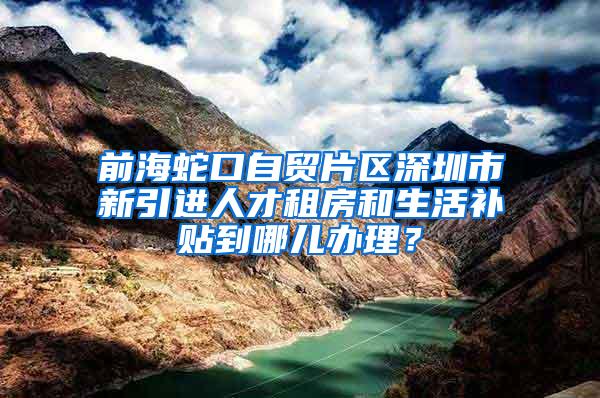 前海蛇口自贸片区深圳市新引进人才租房和生活补贴到哪儿办理？