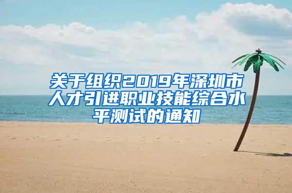 关于组织2019年深圳市人才引进职业技能综合水平测试的通知