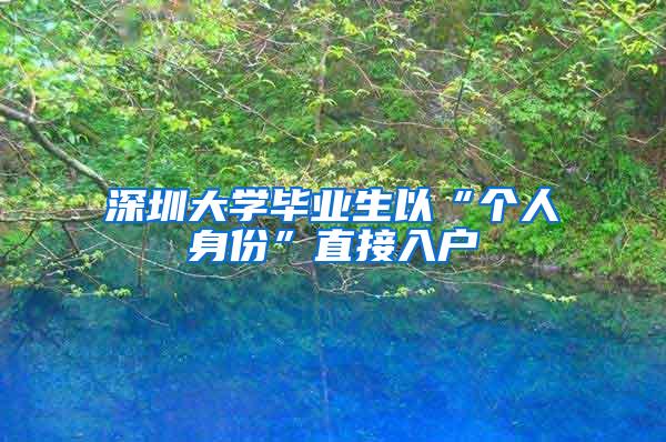 深圳大学毕业生以“个人身份”直接入户