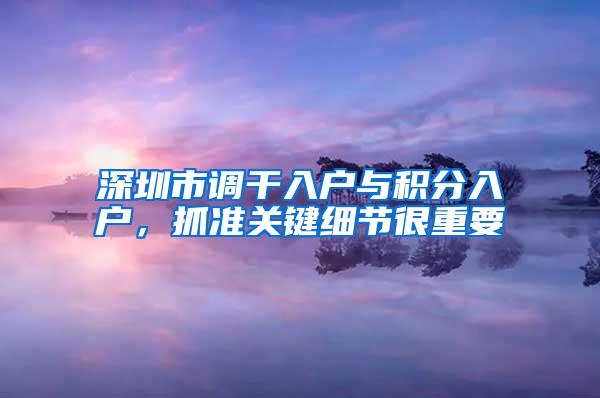 深圳市调干入户与积分入户，抓准关键细节很重要