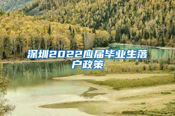 深圳2022应届毕业生落户政策