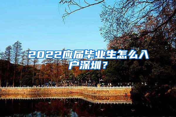 2022应届毕业生怎么入户深圳？