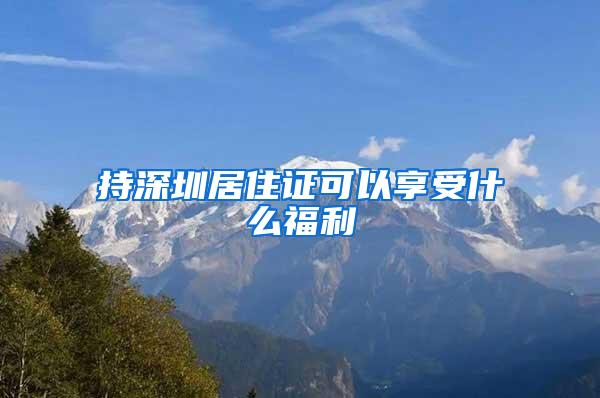 持深圳居住证可以享受什么福利