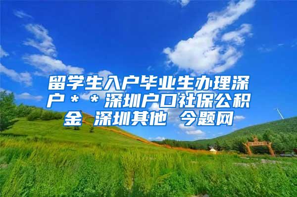 留学生入户毕业生办理深户＊＊深圳户口社保公积金 深圳其他 今题网