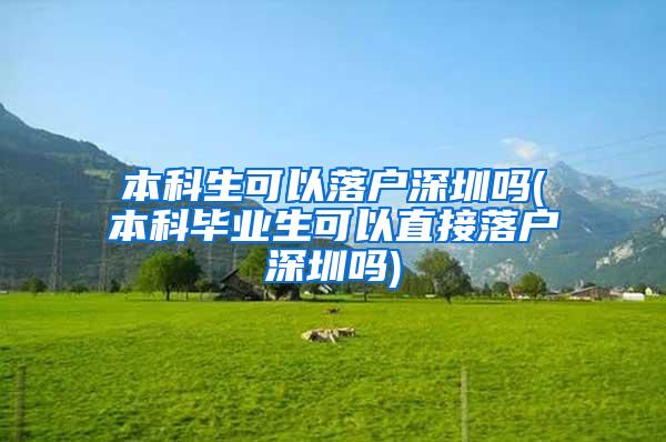 本科生可以落户深圳吗(本科毕业生可以直接落户深圳吗)