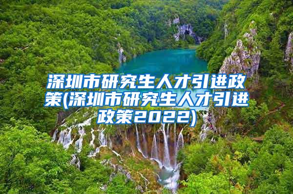 深圳市研究生人才引进政策(深圳市研究生人才引进政策2022)