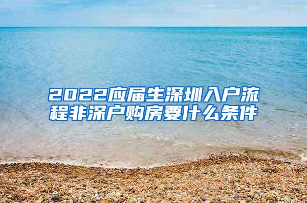 2022应届生深圳入户流程非深户购房要什么条件