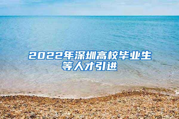 2022年深圳高校毕业生等人才引进