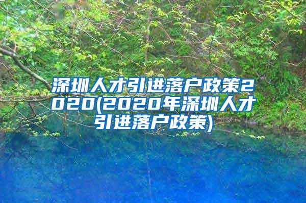 深圳人才引进落户政策2020(2020年深圳人才引进落户政策)