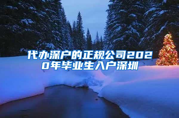 代办深户的正规公司2020年毕业生入户深圳