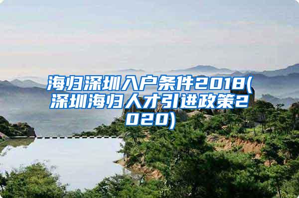 海归深圳入户条件2018(深圳海归人才引进政策2020)