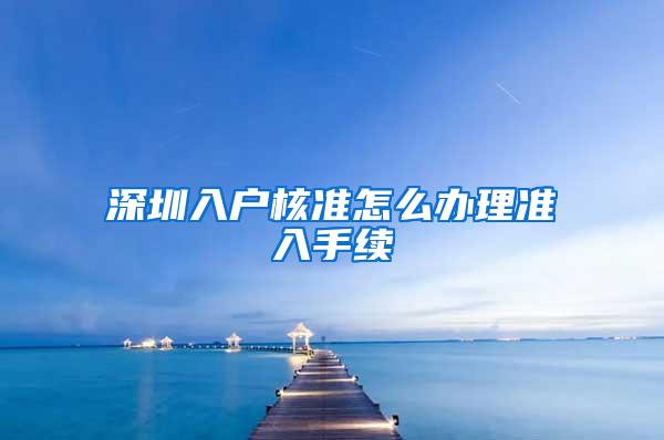 深圳入户核准怎么办理准入手续