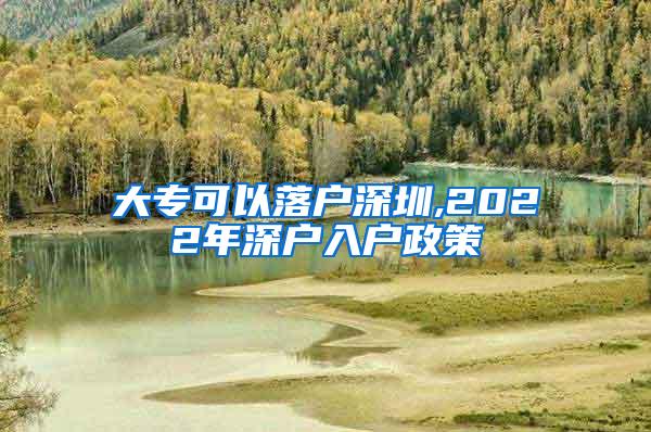 大专可以落户深圳,2022年深户入户政策