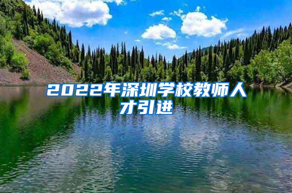 2022年深圳学校教师人才引进