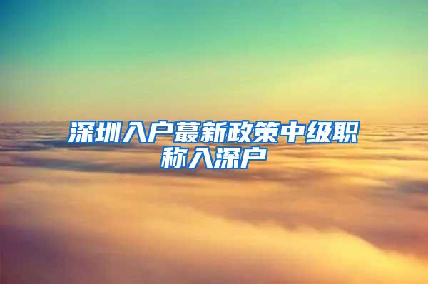 深圳入户蕞新政策中级职称入深户