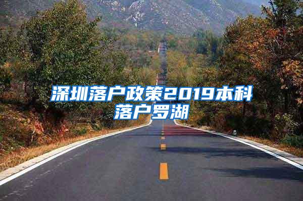 深圳落户政策2019本科落户罗湖