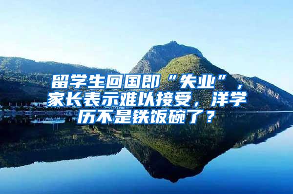 留学生回国即“失业”，家长表示难以接受，洋学历不是铁饭碗了？