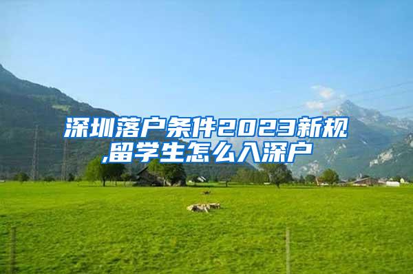 深圳落户条件2023新规,留学生怎么入深户