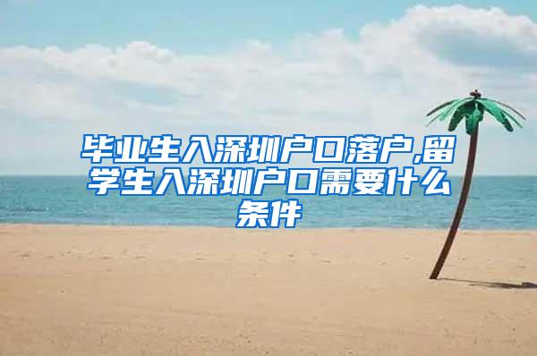 毕业生入深圳户口落户,留学生入深圳户口需要什么条件