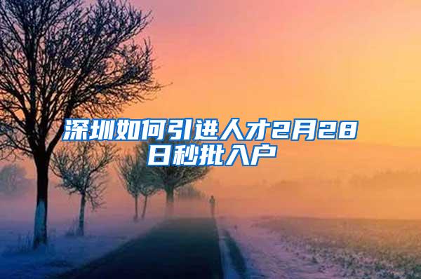 深圳如何引进人才2月28日秒批入户