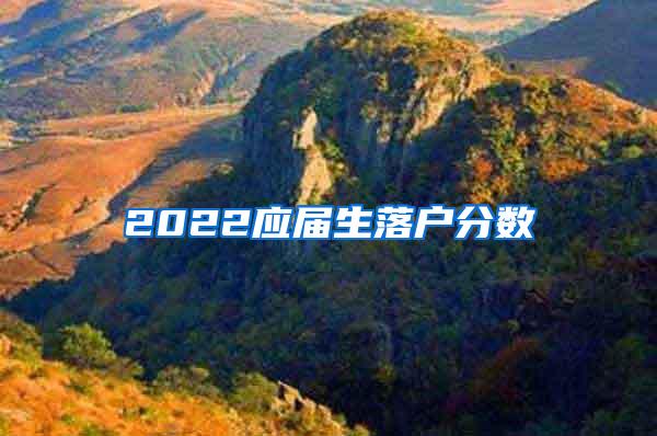 2022应届生落户分数