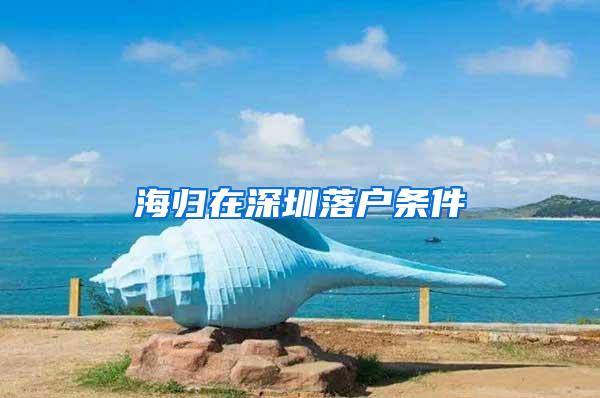 海归在深圳落户条件