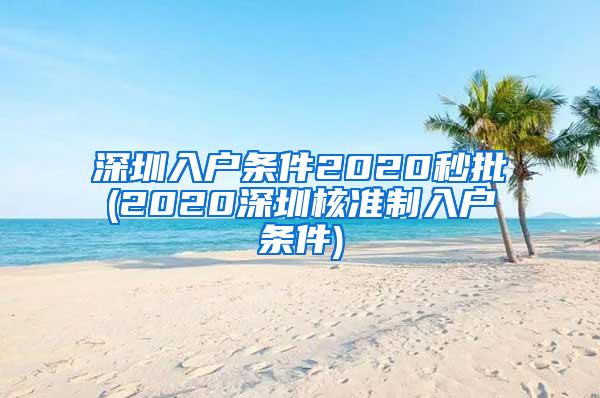 深圳入户条件2020秒批(2020深圳核准制入户条件)