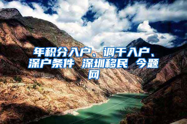 年积分入户、调干入户、深户条件 深圳移民 今题网