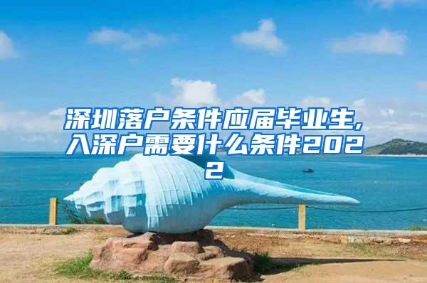 深圳落户条件应届毕业生,入深户需要什么条件2022