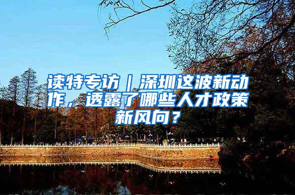 读特专访｜深圳这波新动作，透露了哪些人才政策新风向？