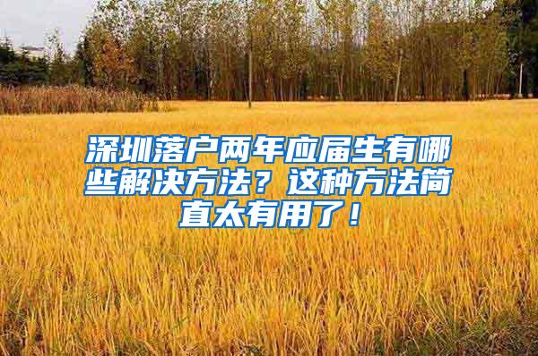 深圳落户两年应届生有哪些解决方法？这种方法简直太有用了！