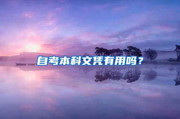 自考本科文凭有用吗？