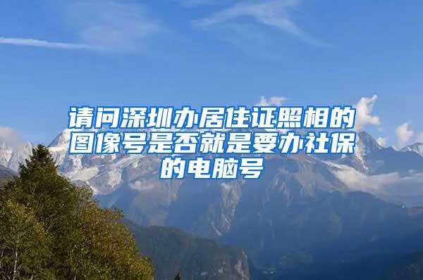 请问深圳办居住证照相的图像号是否就是要办社保的电脑号