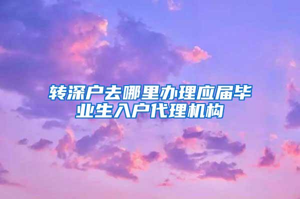 转深户去哪里办理应届毕业生入户代理机构