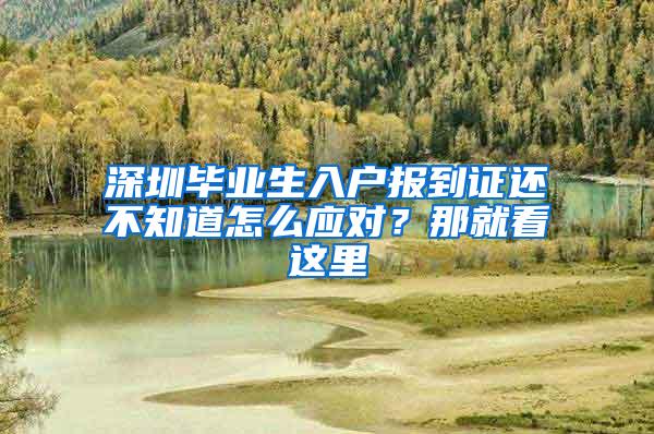 深圳毕业生入户报到证还不知道怎么应对？那就看这里